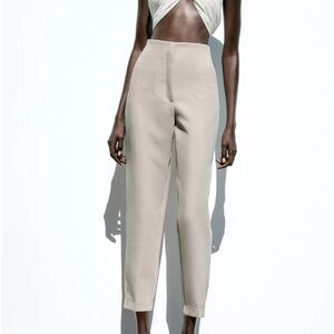 Zara Cream Ankle-Length Pants